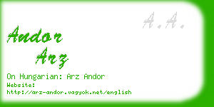 andor arz business card